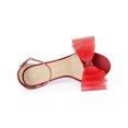 thumbnail image 4 of BLISSFUL STEP Sandales à Talons Hauts Stilettos pour Femmes à Bout Ouvert avec Bride à la Cheville et Nœud, Rouge, 9, 4 of 6