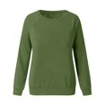 thumbnail image 4 of Chandails de Compression à Manches Longues pour Femmes Col Ras du Cou Unis Plus Chandail Surdimensionné Coupe Ample Pulls Tendance Hauts Légers pour Femmes Grande Taille Gris m, 4 of 5