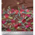 thumbnail image 2 of Soimoi Modal Satin Fabric Artistic Leaves & Flower Panel Print Sewing Fabric Yard 42 Inch Wide, 2 of 5
