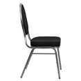 thumbnail image 3 of HERCULES Series Teardrop Back Stacking Banquet Chair in Black Patterned Fabric - Silver Vein Frame, 3 of 9