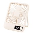 thumbnail image 4 of Abbracc Desk Fan Quiet Portable Rechargeable 5 Speeds Summer Cooling Fans Table Fan Mini Beige, 4 of 9