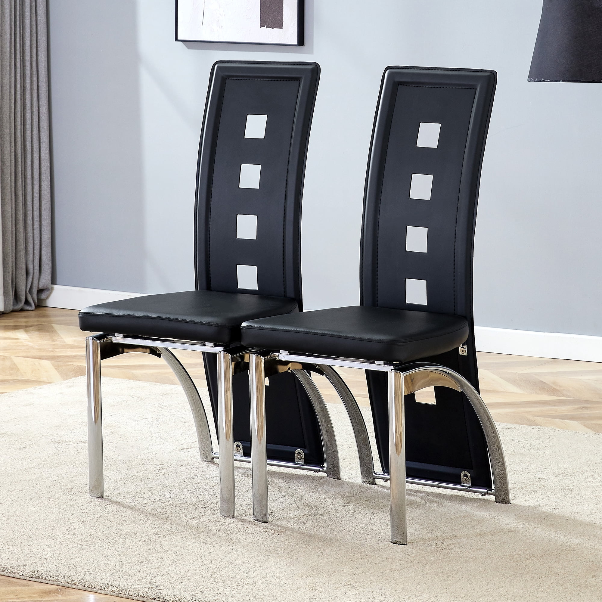 Noble House Modern Minimalist 2-Piece Dining Chair Set