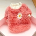 thumbnail image 2 of 2025 Dog Sweaters For Small Clothes For Dogs Daisy Style Small Dog Clothes Plush Round Neck Flowers Dog Fleece Sweater, 2 of 7
