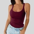 thumbnail image 4 of Lixiuxyad Ribbed Tank Tops For Women Women Spaghetti Strap Scoop Neck Ribbed Tank Tops Slim Fitted Cotton Camisole Basic Sleeveless Layering Shirts, 4 of 5