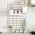 thumbnail image 2 of Pegboard Wall Organizer With Drain Basket And Hooks For Kitchen Storage Rack Set 42 cm x 30 cm No Punch Adhesive Mount, 2 of 6