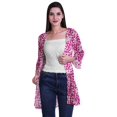 thumbnail image 2 of Moomaya Cardigan Court Imprimé en Georgette de Viscose à Manches Longues pour Femmes, 2 of 5