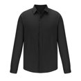 thumbnail image 4 of Yuyuzo Mens Shirts Long Sleeve Button down Open Front Lapel V Neck Blouse Solid Color Business Casual Fall Tops, 4 of 6