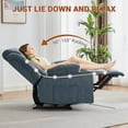 thumbnail image 4 of Oversized Recliner Chair with Massage and Heat - Traditional Overstuffed Rocking Sofa with Side Pockets & Cup Holder, Manual Recliner for Living Room Comfort, 4 of 6