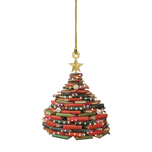 MR Noël Livre Suspensions de Voiture Décorations d'Arbre Ornement Fête Déco Maison Matériau Acrylique Accent Festif Suspension Murale Pièce Décorative Design Couleur B Thème Religieux #AlnS8