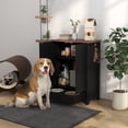 thumbnail image 2 of PawHut Station d'Alimentation pour Chien avec Rangement, Panneau Ajustable, Crochets, Noir, 2 of 10