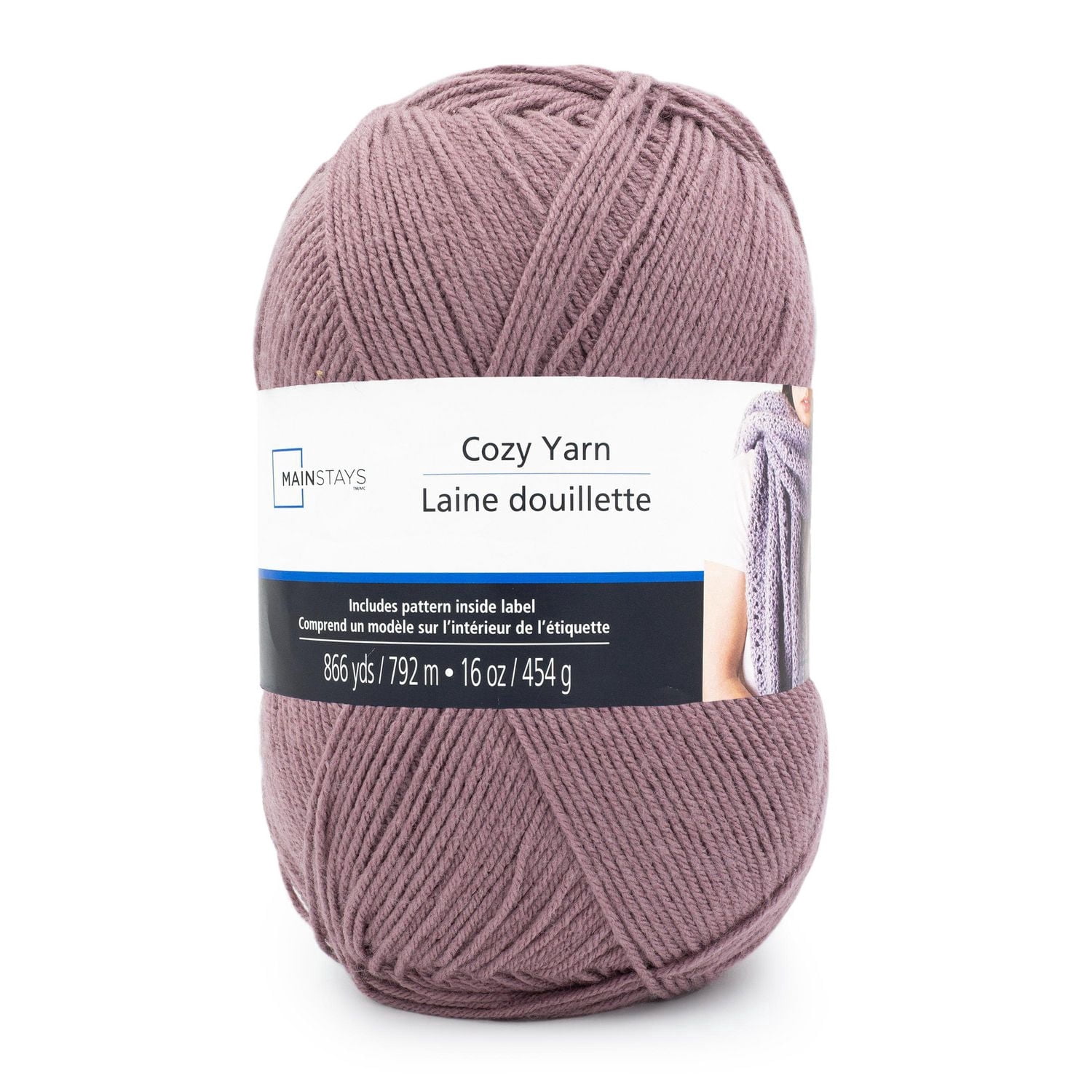 Mainstays Cozy Medium Acrylic Yarn 1 Ball, 454g / 792m