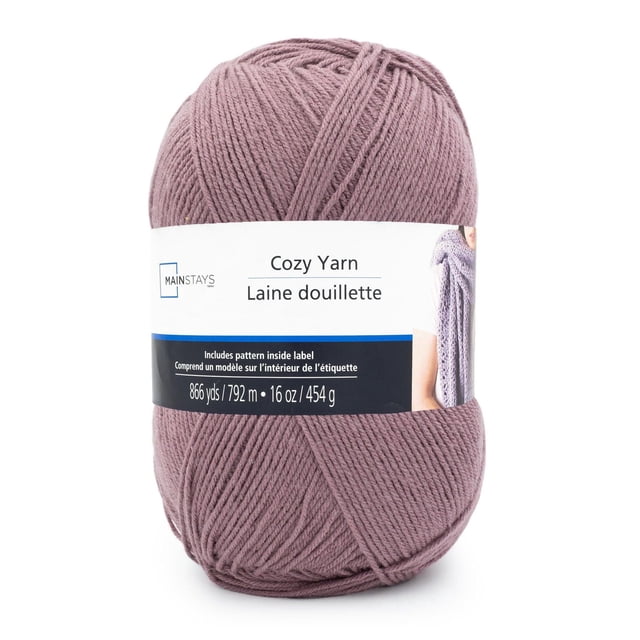 Mainstays Cozy Medium Acrylic Yarn 1 Ball, 454g / 792m