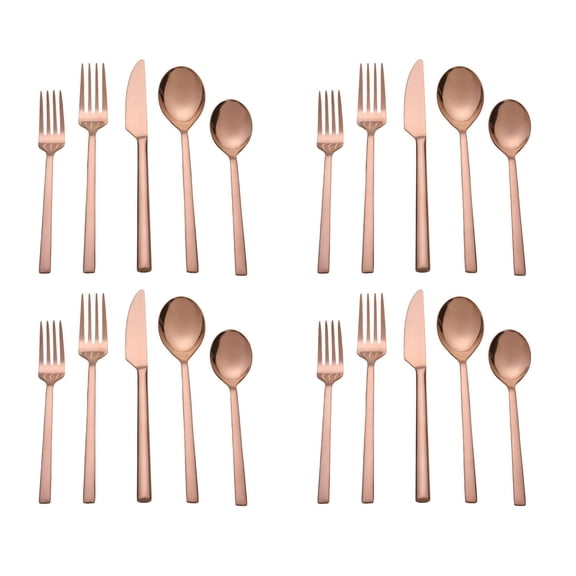 Hometrends 20 Piece Stainless Steel Flatware Set Rose Gold