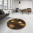 thumbnail image 4 of Ahgly Tapis Rond Lavable en Machine Intérieur Transitionnel Brun Selle, 6 Pieds Rond, 4 of 7