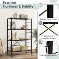 thumbnail image 4 of Patiojoy 1 Pce Étagère de Rangement Pliable à 4 Niveaux Unité d'Étagères Pliable Présentoir avec Roues Verrouillables Étagère de Rangement avec Tablette Ajustable Organisateur de Rangement Robuste, 4 of 8