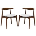 thumbnail image 1 of Modway Stalwart 18" Wood Dining Side Chair, Dark Walnut/White, Set of 2, 1 of 5