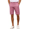 thumbnail image 1 of INSPIRE CHIC Men's Shorts Plaid Pattern Straight Fit Comfort Flat Front Checked Shorts 38 Pink, 1 of 6
