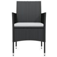 thumbnail image 4 of vidaXL 3 Piece Garden Dining Set with Cushions Black, 4 of 5