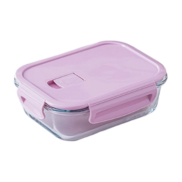 370ml 370Ml Glass Bento Box With Lid Microwave Safe Lunch Container For Students Office Workers Heatable Meal Prep Box #0S27Z