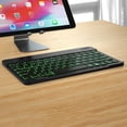 thumbnail image 3 of Clavier BT Sans Fil de 10 Pouces Ultra Mince Rechargeable Clavier BT Compatible avec Trois Systèmes Rétroéclairage Monochrome 7 Couleurs Noir, 3 of 8