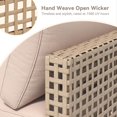 thumbnail image 4 of YODOLLA 7 Pieces Patio Conversation Set with Tea Table, Outdoor Sectional PE Rattan Wicker Furniture Seat, Beige Rattan& Beige Cushion and Pillow, 4 of 8