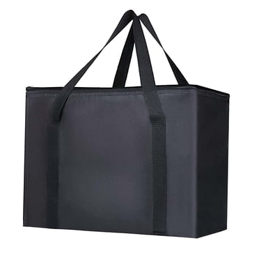 Insulated Bag, Tote Bag, Thickened Thermal Reusable Insulated Picnic Bag, Thermal Food Delivery Bag for Beach, Picnic Office Black