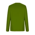 thumbnail image 4 of Dagegui Hauts Grande Taille pour Femmes Manches Longues Col Rond T-Shirt Couleur Unie Tunique Chandail Quotidien Vert TTTTG, 4 of 5