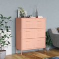 thumbnail image 1 of vidaXL Drawer Cabinet Pink 80x35x101.5 cm Steel, 1 of 5