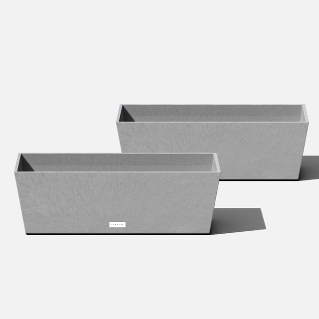 Veradek Pure Series Window Box 25" Planter 2 Pack Grey