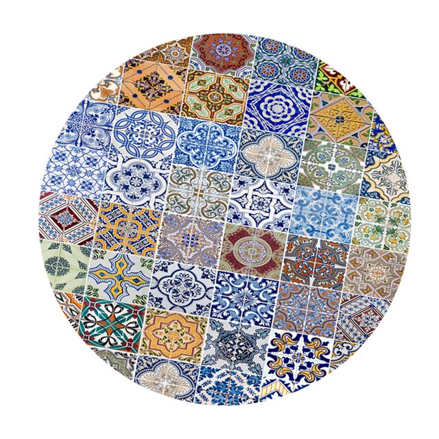 Rongfmy Vinyl Tablecloth Round Table Cover Cloth Party 48'' 60'' J - 150cm (60 Inch).