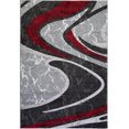 thumbnail image 1 of Spirals Abstract Pattern Area Rug Carpet in Red Grey Black, 7x10 (6'5" x 9'5", 200cm x 290cm), 1 of 5