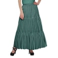thumbnail image 1 of Moomaya Jupe Longue Imprimée pour Femmes Style Portefeuille Grande Taille Jupe Maxi à 3 Niveaux, 1 of 6