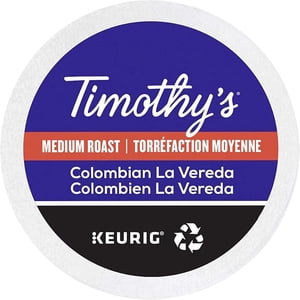 Timothy's Colombian La Vereda K - Café, 24 Compte pour les cafetières de Keurig (2 Boîtes, Total 48 Pods)