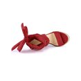 thumbnail image 4 of BLISSFUL STEP Sandales pour Femmes en Faux Suède à Plateforme Compensée à Lacets à Bout Ouvert Rouge 7,5, 4 of 8