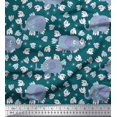 thumbnail image 1 of Soimoi Poly Georgette Fabric Cute Elephant Kids Printed Craft Fabric by The Yard 52 Inch Wide, 1 of 3