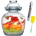 thumbnail image 1 of Pickling Jar, Sealed Fermenting Jar Glass with Water Seal Airlock Lid, Traditional Chinese Fermentation Crock, 88oz Large Capacity Pickle Pot for Pickling Kimchi Sauerkraut, 1 of 6