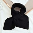 thumbnail image 3 of Women Knitted For Cross Collar Scarf Winter Warm Solid Color Loophole Neckerchie Scarves, 3 of 8