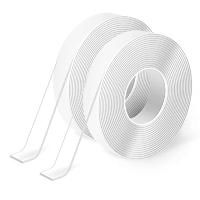 YOPTOP Ruban Double Face Ruban de Montage Robuste, Ruban Adhésif en Mousse Amovible Polyvalent, Ruban Transparent Réutilisable pour Articles de Pâte, Ménage, 2 Pcs