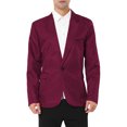 thumbnail image 1 of INSPIRE CHIC Men's Blazer One Button Notched Lapel Chest Pocket Front Flap Blazer S Burgundy, 1 of 5