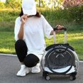 thumbnail image 1 of Pet Trolley Case Clear Ventilation Holes Silent Wheels Convenient Portable Cats Dogs Backpack for Travel, 1 of 5