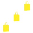 thumbnail image 4 of Decodeary Sac de Courses Réutilisable Pliable Écologique Sac de Rangement à Bandoulière Jaune 3Set, 4 of 6