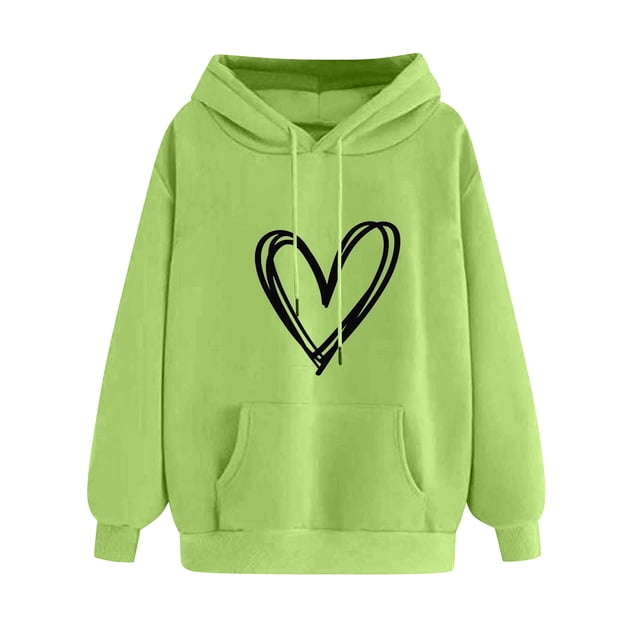 MeetoTime Women's Fall Hoodie Basic Printed Fleece Long Sleeve Hooded Sweatshirt Pullover with Pockets