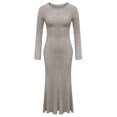thumbnail image 4 of Yuyuzo Robes Chandails pour Femmes Décontractées d'Automne à Manches Longues, Coupe Ample, Robe T-Shirt Plissée, Bureau, Confortable, Robe Maxi Évasée, 4 of 7