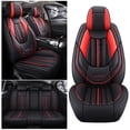 thumbnail image 2 of Maidao Car Seat Covers Leather for SEAT for Toledo 1998-Present 5 Seats Water Resistant Front Rear Cushion Protector Black and Red, 2 of 8