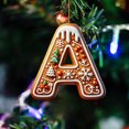 thumbnail image 3 of 26 Alphabet Ornaments For Christmas Tree Candy Cane Initial Letter M Pendant With Berries Pattern Mini Hanging Decorations For Party DIY Holiday Kitchen Towels Acrylic Snowflake Beads Easter, 3 of 3