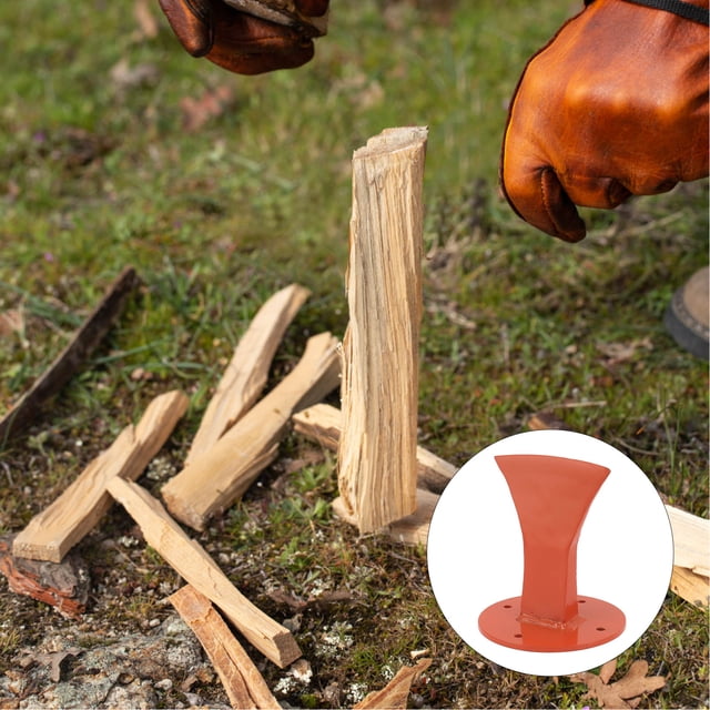 Firewood Splitter, Manual Wood Splitter Rustproof Orange Lightweight for Indoor