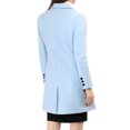 thumbnail image 3 of INSPIRE CHIC Women's Notched Lapel Collar Double Breasted Mid Length Overcoat, 3 of 6