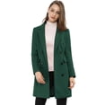 thumbnail image 3 of INSPIRE CHIC Manteau d'Hiver pour Femme à Revers Cranté Trench à Double Boutonnage L Vert, 3 of 4