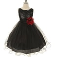 thumbnail image 2 of B91xZ Robe Extensible à Manches Courtes pour Filles, Imprimée, Décontractée, de Fête, Tournoyante, pour Enfants, Noir 5-6 Ans, 2 of 3