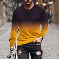 thumbnail image 2 of QATAINLAV Chandails à Manches Longues pour Hommes Décontractés à Col Rond Chandails à Enfiler Hauts Mode T-Shirts à Dégradé de Couleurs T-Shirts en Coton Coupe Ajustée T-Shirts Blouses Jaune G 50 pour Cent de Rabais Ventes Aujourd'hui, 2 of 6